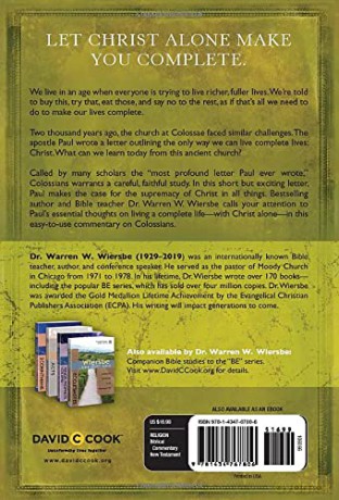 Be Complete Colossians - Warren W. Wiersbe [KSIĄŻKA]