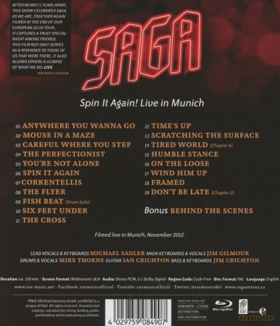 Saga: Spin It Again Live In Munich [Blu-Ray]