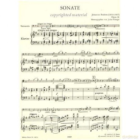 Cello Sonata No 1 In E Minor Op 38 - Johannes Brahms [KSIĄŻKA]