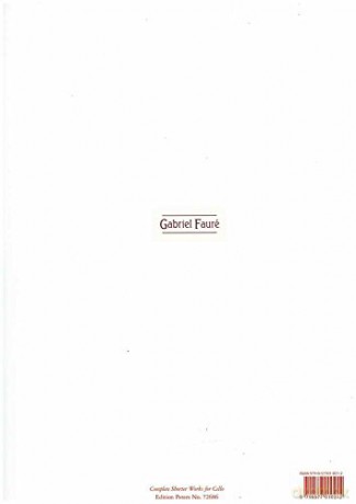 Complete Shorter Works For Cello - Gabriel Faur [KSIĄŻKA]