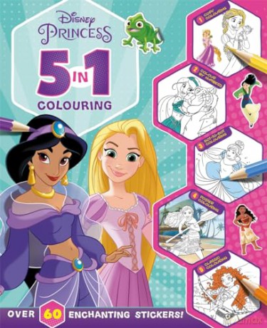 Disney Princess 5in1 Colouring [KSIĄŻKA]