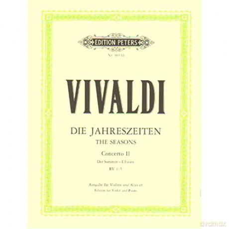 EDITION PETERS VIVALDI ANTONIO - THE FOUR SEASONS OP.8 NO.2 IN G MINOR 'SUMMER' - VIOLIN AND PIANO Classical sheets Violin - Antonio Vivaldi [KSIĄŻKA]