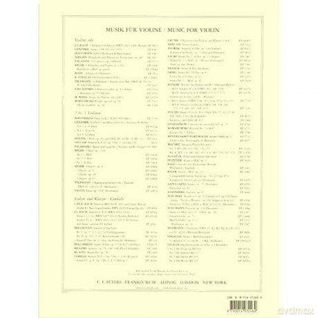 EDITION PETERS VIVALDI ANTONIO - THE FOUR SEASONS OP.8 NO.2 IN G MINOR 'SUMMER' - VIOLIN AND PIANO Classical sheets Violin - Antonio Vivaldi [KSIĄŻKA]