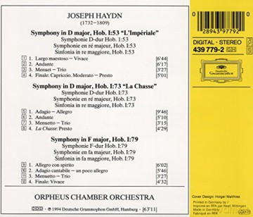 Orpheus Chamber Orchestra: Haydn:Symph.Nos. 53/73/79 [CD]