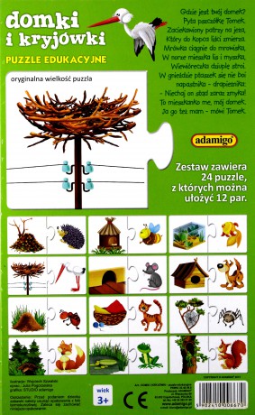 Adamigo Domki I Kryjówki - Zwierzęta [PUZZLE]