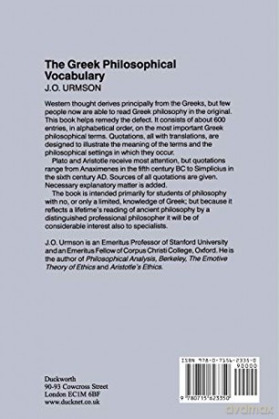 Greek Philosophical Vocabulary - J O Urmson [KSIĄŻKA]