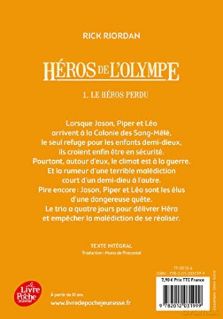 Heros De Lolympe 1le Hero Perdu - Rick Riordan [KSIĄŻKA]