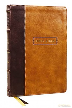 KJV Holy Bible with Apocrypha and 73,000 Center-Column Cross References, Brown Leathersoft, Red Letter, Comfort Print (Thumb Indexed): King James Version [KSIĄŻKA]