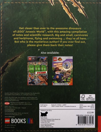 Lego Jurassic World Complete Dinosauria - Buster Books [KSIĄŻKA]
