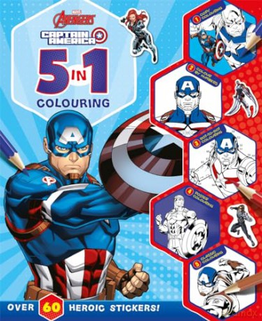 Marvel Captain America 5in1 Colouring [KSIĄŻKA]