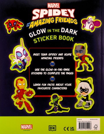 Marvel Spidey and His Amazing Friends Glow in the Dark Sticker Book: With More Than 100 Stickers - Dk [KSIĄŻKA]