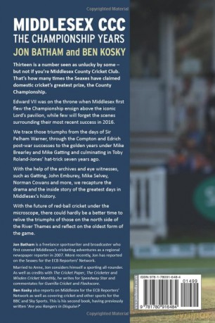 Middlesex Ccc The Championship Years - Jon Batham [KSIĄŻKA]