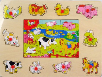 Brimarex Puzzle Drewniane Zwierzęta Wieś [PUZZLE]