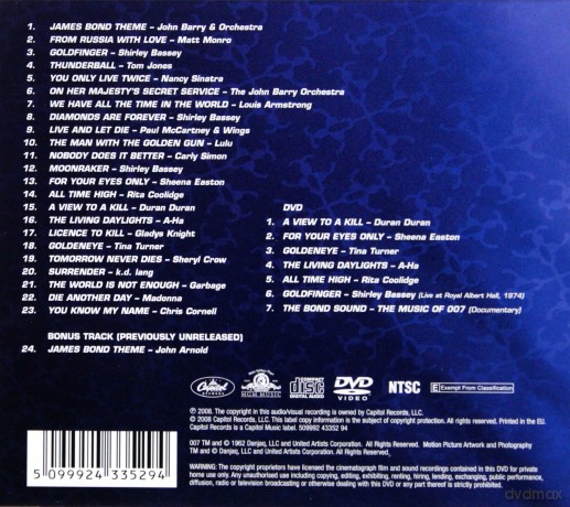 Compilation Film Music: The Best Of James Bond soundtrack [CD]+[DVD]