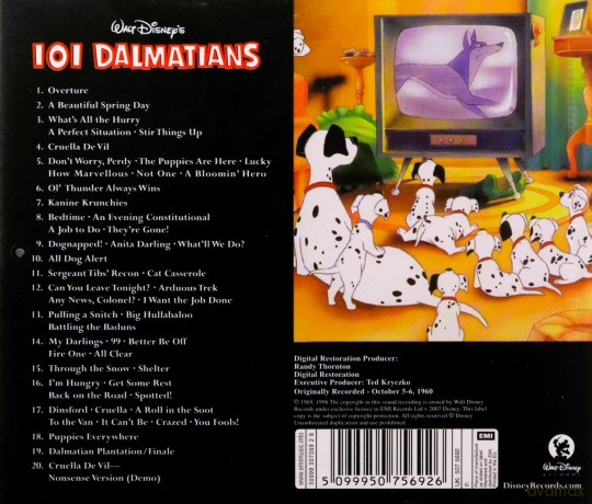 101 Dalmatians soundtrack (101 Dalmatyńczyków) [CD]