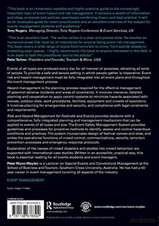 Risk and Hazard Management for Festivals and Events - Peter Wynn-Moylan [KSIĄŻKA]