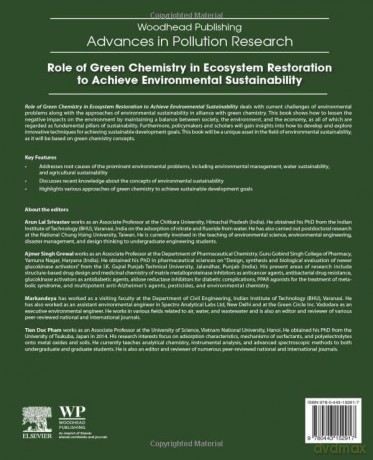 Role of Green Chemistry in Ecosystem Restoration to Achieve Environmental Sustainability - Arun Lal Srivastav [KSIĄŻKA]