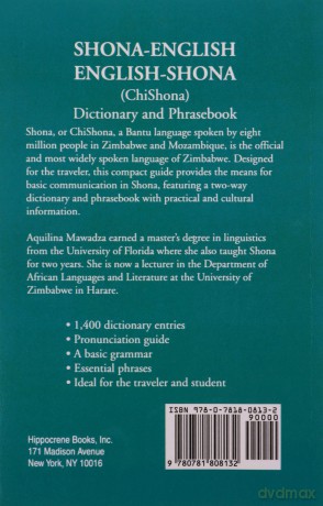 Shona-English/English-Shona Dictionary and Phrasebook (Dictionary and Phrasebooks) - Aquilina Mawadza [KSIĄŻKA]
