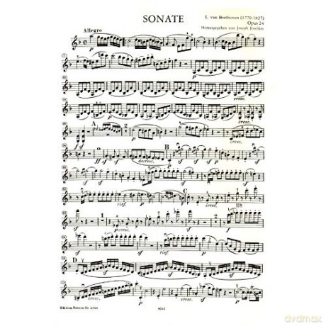 Sonata In F Op 24 Spring - Ludwig Va Beethoven [KSIĄŻKA]