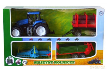 Dromader Zest. Traktor 3 Maszyny Roln. [ZABAWKA]