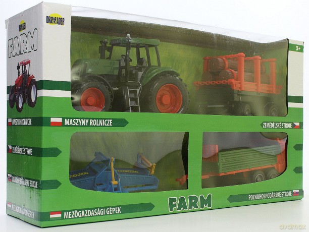 Dromader Zest. Traktor 3 Maszyny Roln. [ZABAWKA]