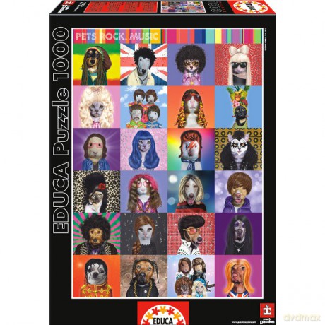 Educa 1000 El. Pets Rock Music [PUZZLE]