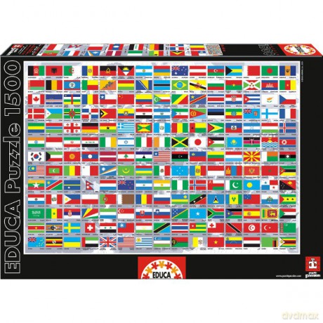 Educa 1500 El. Flagi Świata [PUZZLE]