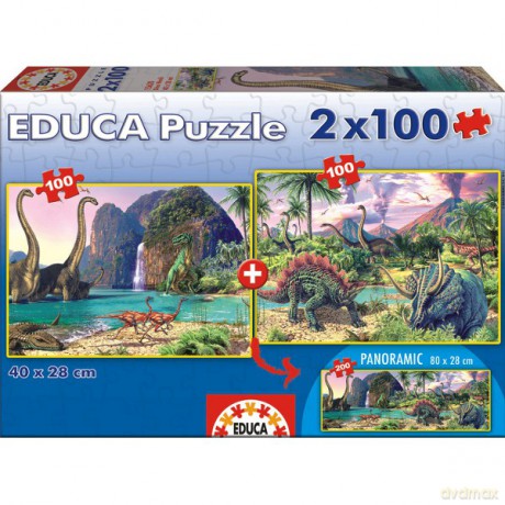 Educa 2x100 El.Dinozaury [PUZZLE]
