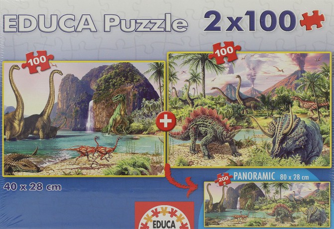 Educa 2x100 El.Dinozaury [PUZZLE]
