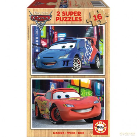 Educa 2x16 El.Cars 2 Drewno [PUZZLE]
