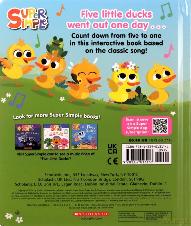 SUPER SIMPLE: FIVE LITTLE DUCKS SQUISHY COUNTDOWN BOOK - Scholastic [KSIĄŻKA]