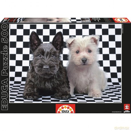 Educa 500 El. Teriery, Biały I Czarny [PUZZLE]