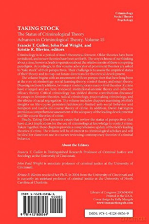 Taking Stock: The Status of Criminological Theory: 15 (Advances in Criminological Theory) - Francis T. Cullen [KSIĄŻKA]
