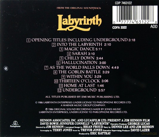 Labyrinth soundtrack (Labirynt) (David Bowie) [CD]