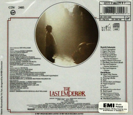 Last Emperor soundtrack (Ostatni Cesarz) (Ryuichi SAKAMOTO / David BYRNE) [CD]