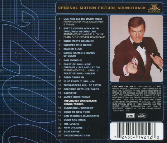 007 Live And Let Die (Remastered+Bonus Track) soundtrack (Żyj i Pozwól Umrzeć) [CD]