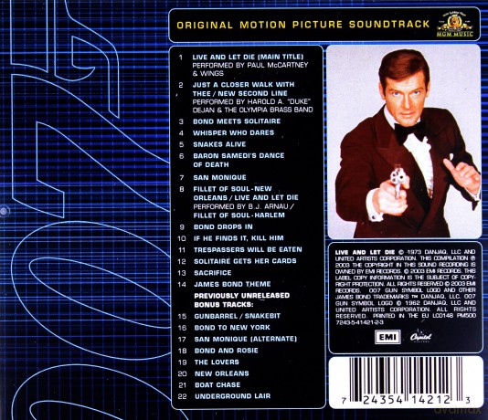 007 Live And Let Die (Remastered+Bonus Track) soundtrack (Żyj i Pozwól Umrzeć) [CD]