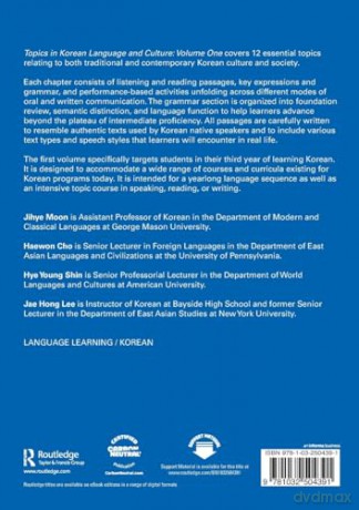 Topics in Korean Language and Culture: Volume One: 1 - Jihye Moon [KSIĄŻKA]