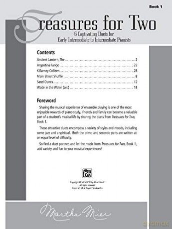 Treasures For Two Book 1 Piano Duet - Martha Mier [KSIĄŻKA]