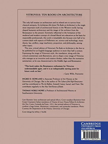 Vitruvis Ten Books On Architecture - Ingrid Rowland [KSIĄŻKA]
