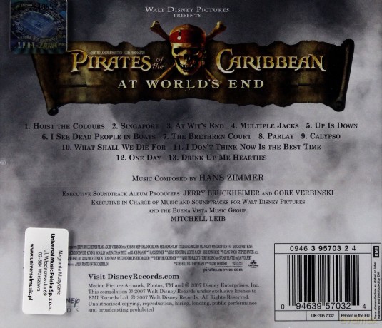 Pirates Of The Carribean 3: At World's End soundtrack (Piraci z Karaibów. Na Krańcu Świata) [CD]