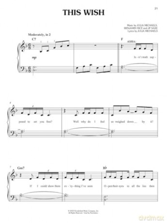 Wish. Music from the Motion Picture Soundtrack Piano Solo. - Julia Michaels [KSIĄŻKA]