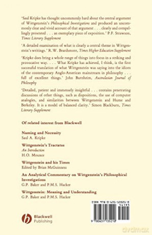 Wittgenstein Rules and Private Language: An Elementary Exposition - Saul Kripke [KSIĄŻKA]