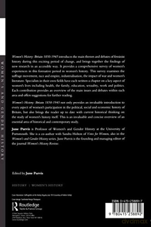 Women's History: Britain, 1850-1945: An Introduction (Women's and Gender History) - June Purvis [KSIĄŻKA]