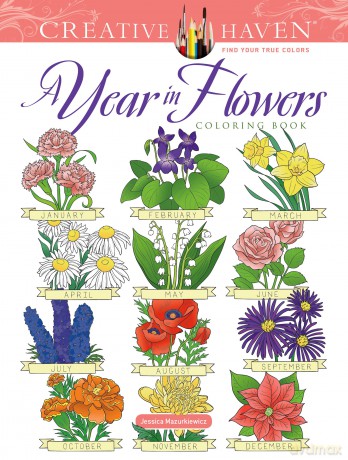 Year In Flowers Coloring Book - J Mazurkiewicz [KSIĄŻKA]