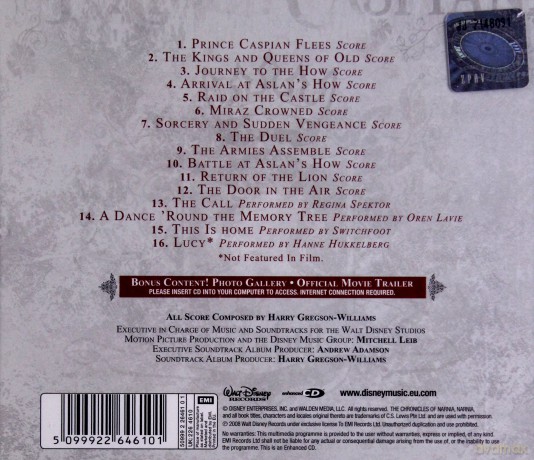 The Chronicles Of Narnia. Prince Caspian soundtrack (Opowieści z Narnii. Książę Kaspian) [CD]