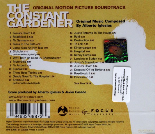 Constant Gardener, The soundtrack (Wierny Ogrodnik) [CD]