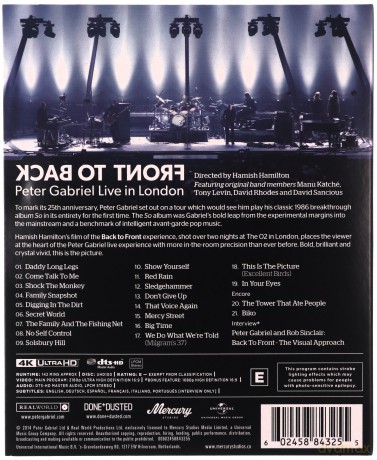 Peter Gabriel: Back To Front - Live In London 2013 [2xBlu-Ray 4K]
