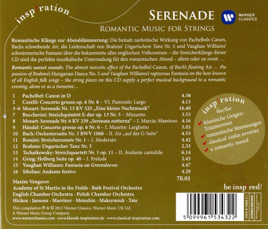 Neville (SIR) Marriner: Serenade: Romantic Music For Strings [CD]