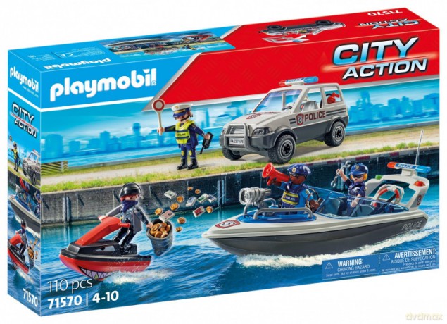 PLAYMOBIL Zestaw z figurkami City Action 71570 Pościg policyjny na wodzie